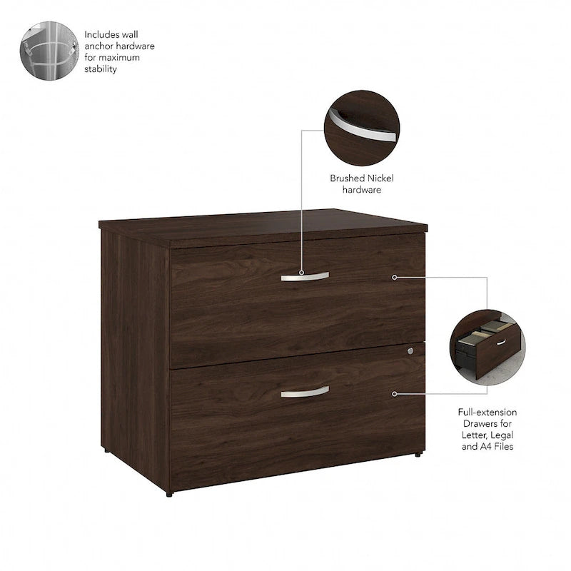 2-Drawer Lateral File Cabinet, Fully Assembled, Multiple Finishes