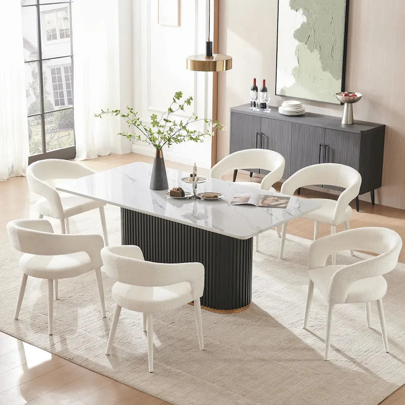 Boucle Upholstered Dining Chair (Set of 6)