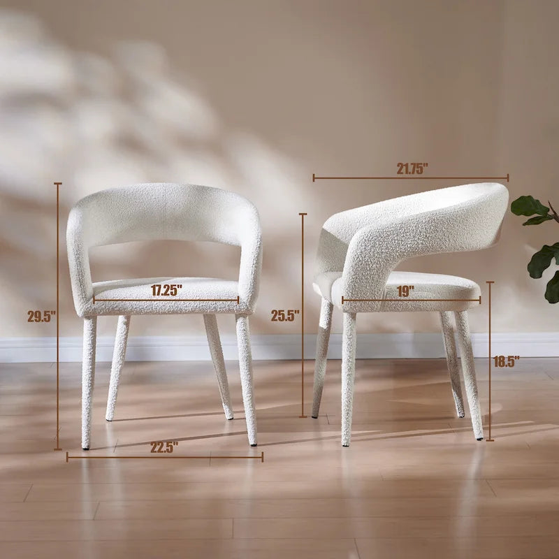 Boucle Upholstered Dining Chair (Set of 6)