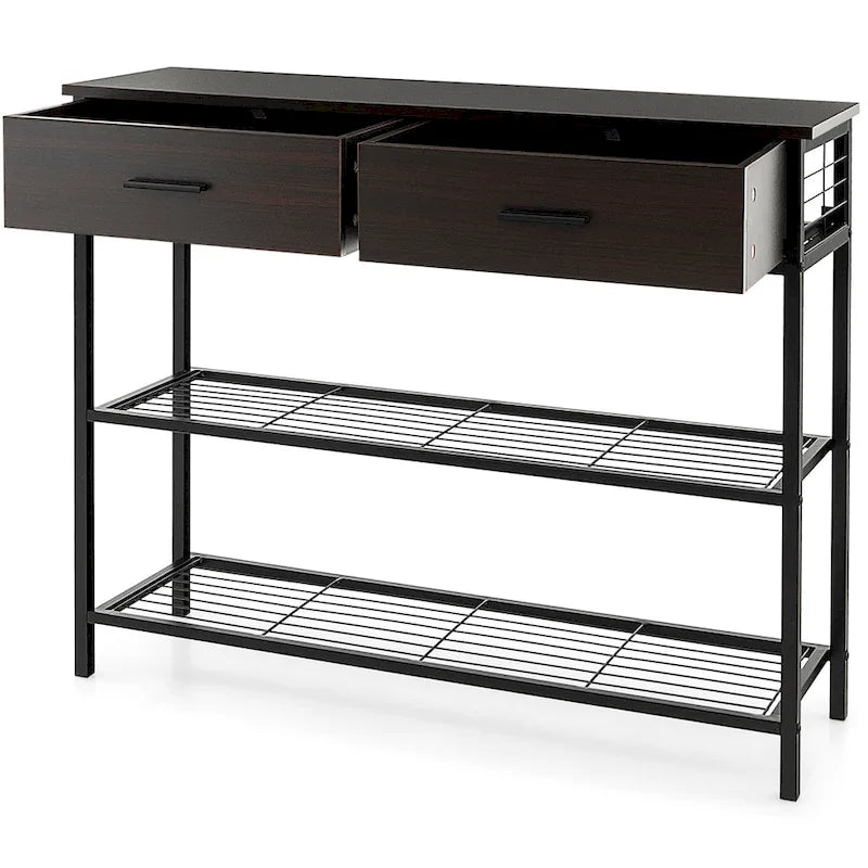 Console Entryway Table with 2 Drawers and 2 Shelves, 39.5"