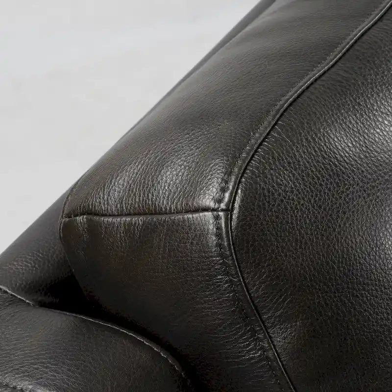 Genuine Leather Power Reclining 4-Seat Sofa For Living Room with Console, USB Port, Adjustable Headrest