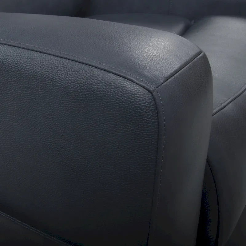 Elektrisch verstellbares 4-Sitzer-Sofa aus echtem Leder für das Wohnzimmer mit Konsole, USB-Anschluss und verstellbarer Kopfstütze