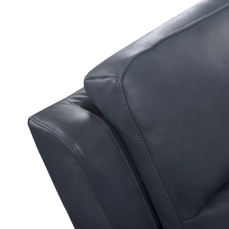 Elektrisch verstellbares 4-Sitzer-Sofa aus echtem Leder für das Wohnzimmer mit Konsole, USB-Anschluss und verstellbarer Kopfstütze