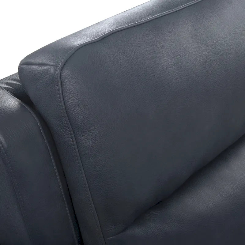 Elektrisch verstellbares 4-Sitzer-Sofa aus echtem Leder für das Wohnzimmer mit Konsole, USB-Anschluss und verstellbarer Kopfstütze