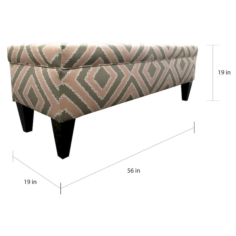10-Button Tufted Storage Bench, Upholstered with Espresso Wood Finish
