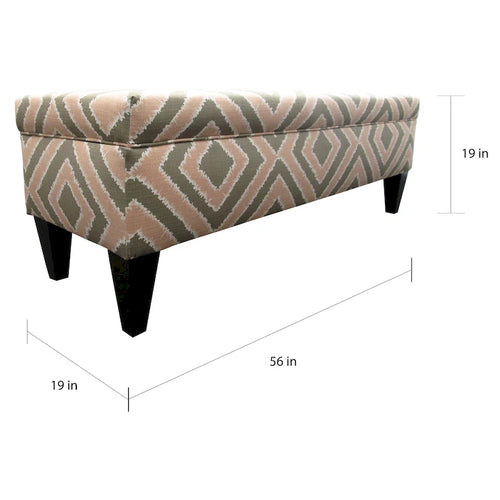 10-Button Tufted Storage Bench, Upholstered with Espresso Wood Finish