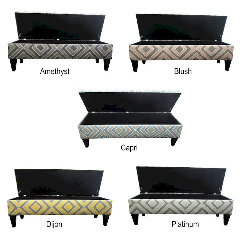 10-Button Tufted Storage Bench, Upholstered with Espresso Wood Finish