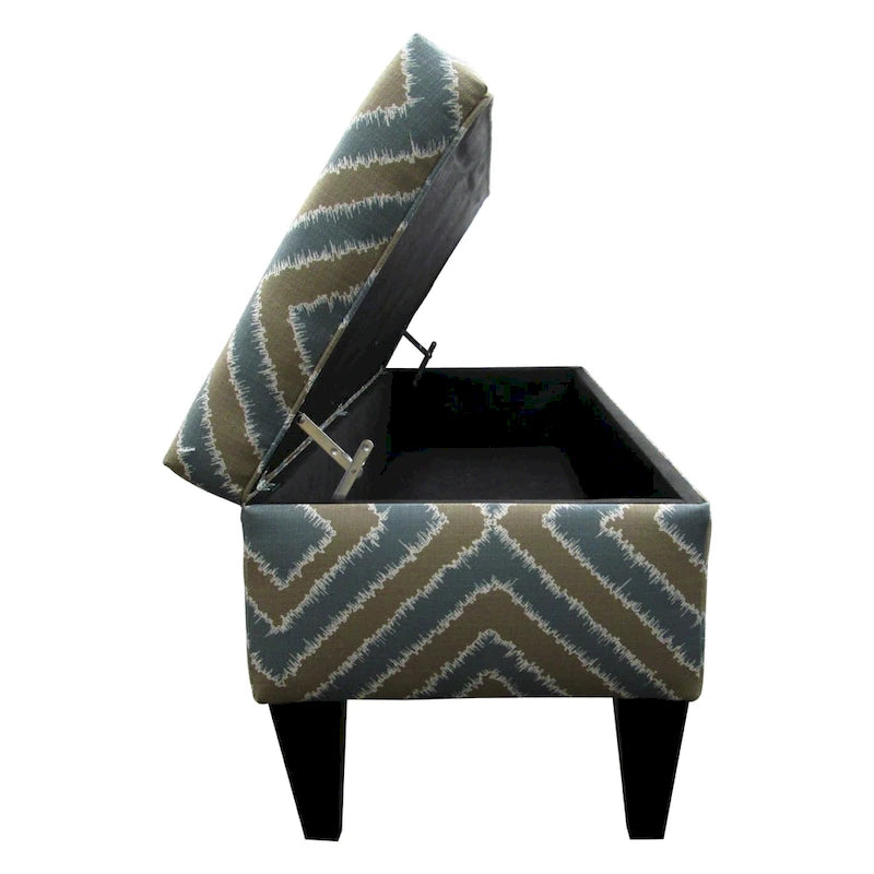 10-Button Tufted Storage Bench, Upholstered with Espresso Wood Finish