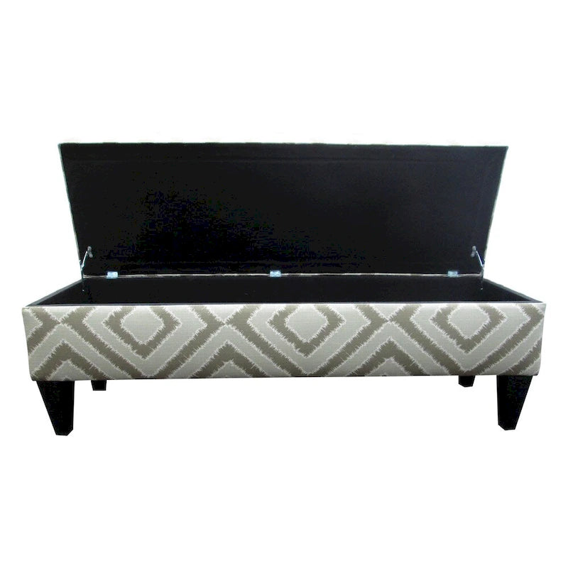 10-Button Tufted Storage Bench, Upholstered with Espresso Wood Finish