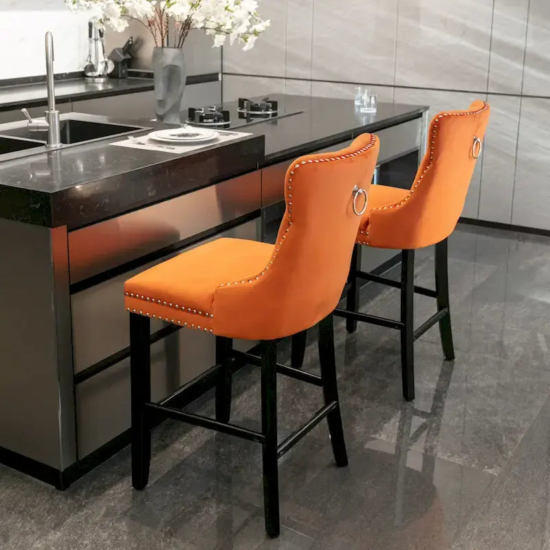 Leisure Style Velvet Bar Chairs, Set of 2