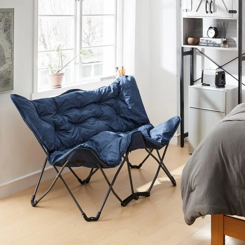 Twin Butterfly Chair, Foldable with Removable Cushion, 400 lbs