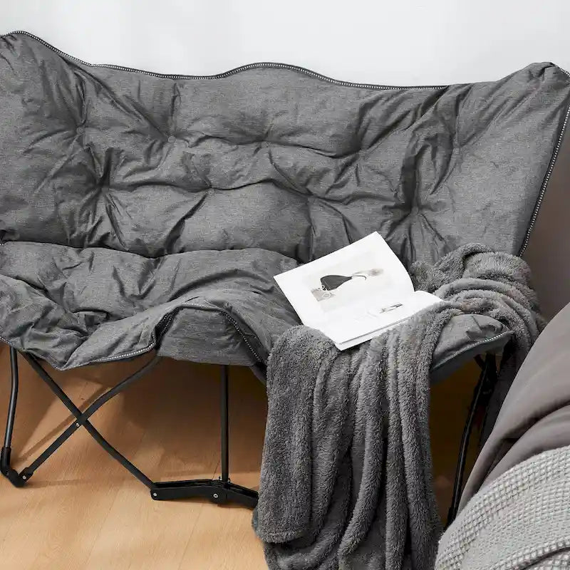 Twin Butterfly Chair, Foldable with Removable Cushion, 400 lbs