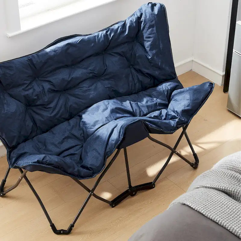 Twin Butterfly Chair, Foldable with Removable Cushion, 400 lbs