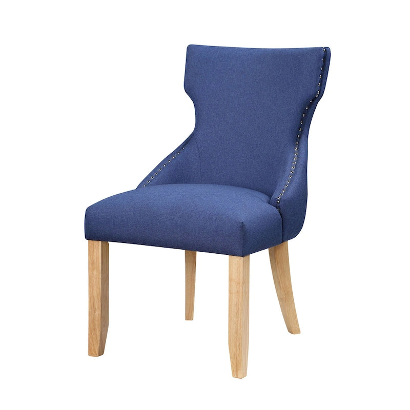 Contemporary Tufted Wingback Dining Side Chairs, Set of 2