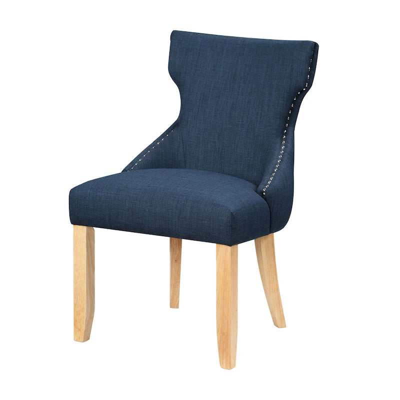 Contemporary Tufted Wingback Dining Side Chairs, Set of 2