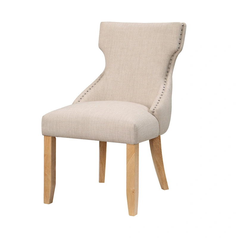 Contemporary Tufted Wingback Dining Side Chairs, Set of 2