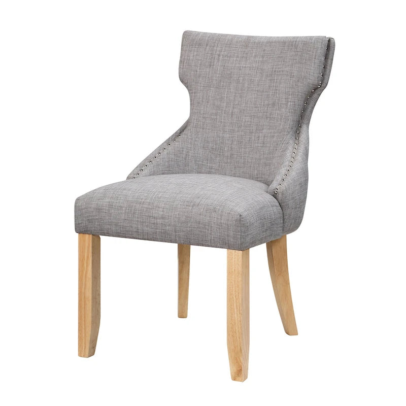 Contemporary Tufted Wingback Dining Side Chairs, Set of 2