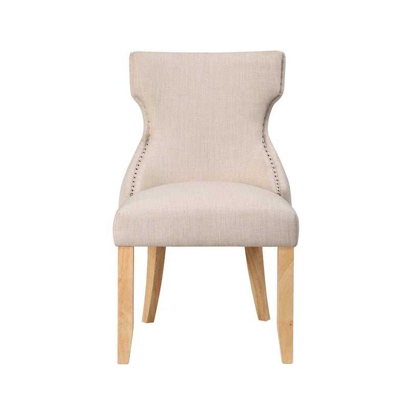 Contemporary Tufted Wingback Dining Side Chairs, Set of 2