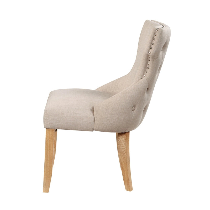 Contemporary Tufted Wingback Dining Side Chairs, Set of 2