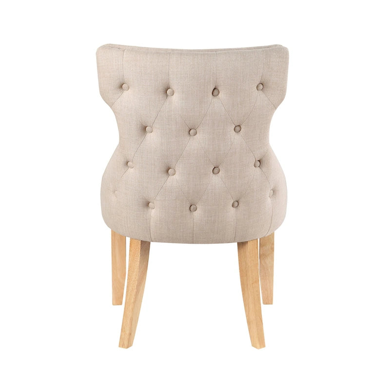Contemporary Tufted Wingback Dining Side Chairs, Set of 2