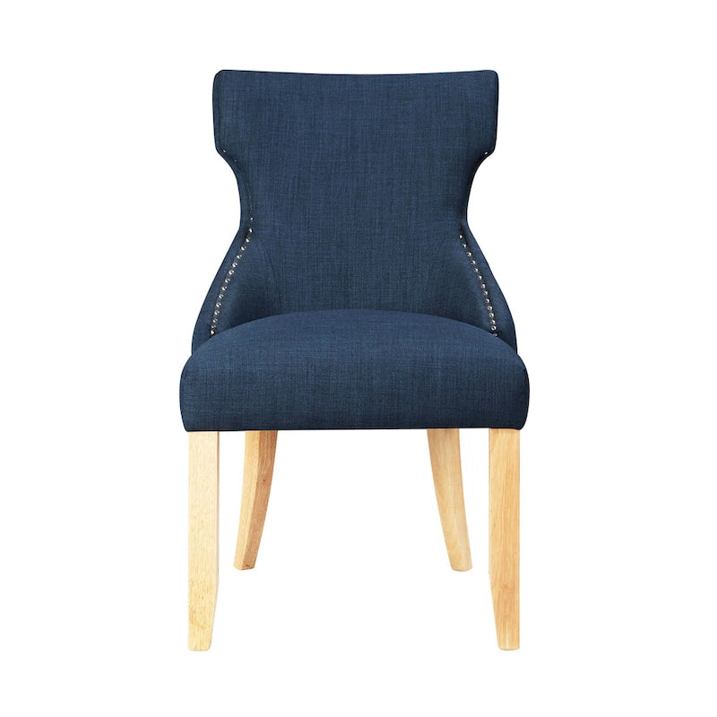 Contemporary Tufted Wingback Dining Side Chairs, Set of 2