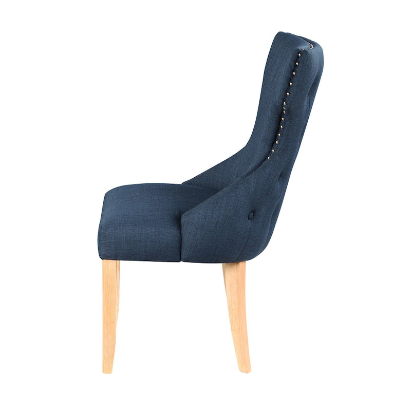 Contemporary Tufted Wingback Dining Side Chairs, Set of 2