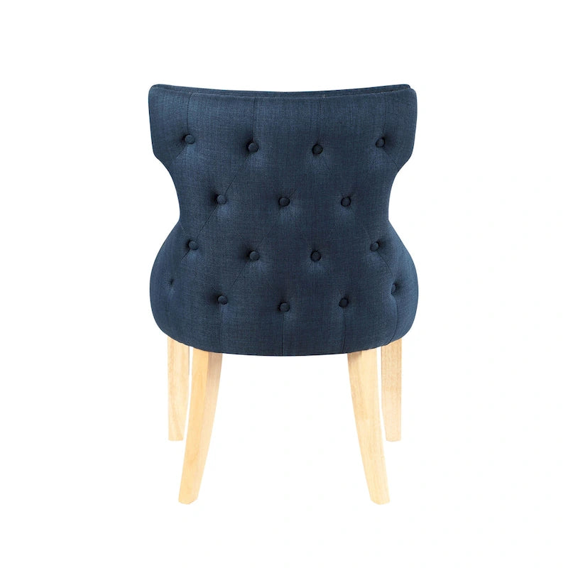 Contemporary Tufted Wingback Dining Side Chairs, Set of 2