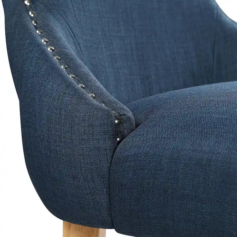 Contemporary Tufted Wingback Dining Side Chairs, Set of 2