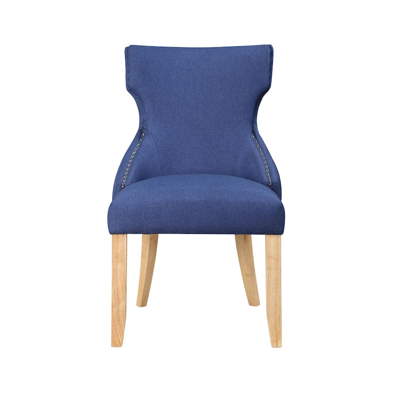 Contemporary Tufted Wingback Dining Side Chairs, Set of 2