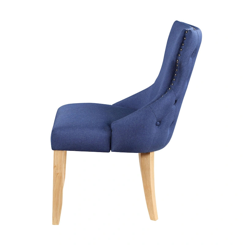 Contemporary Tufted Wingback Dining Side Chairs, Set of 2