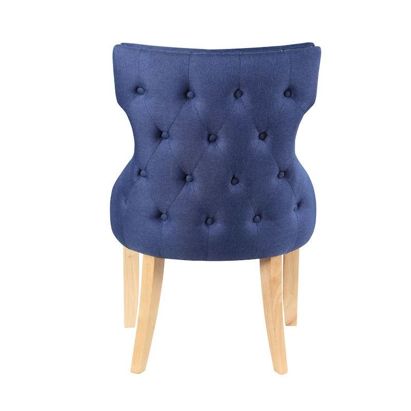 Contemporary Tufted Wingback Dining Side Chairs, Set of 2