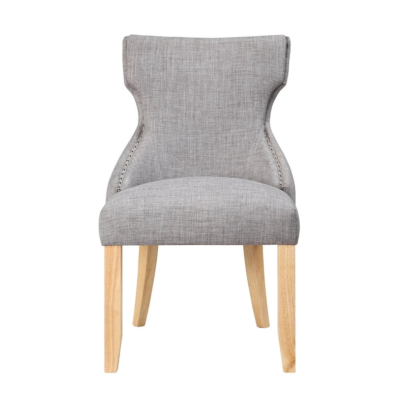Contemporary Tufted Wingback Dining Side Chairs, Set of 2