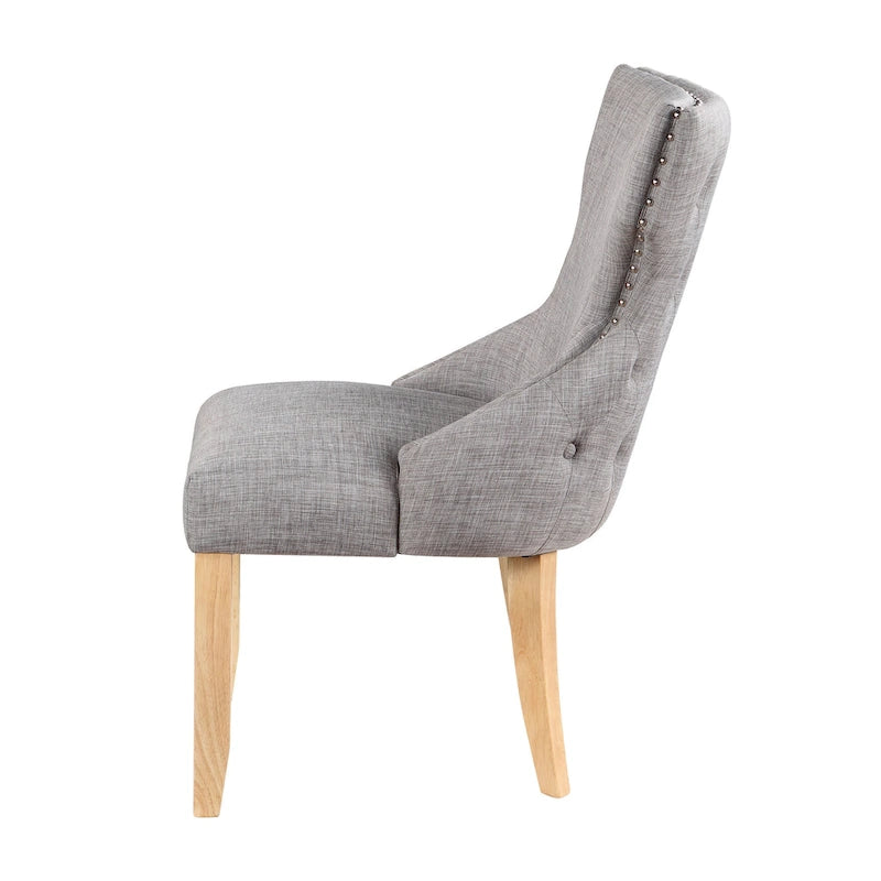 Contemporary Tufted Wingback Dining Side Chairs, Set of 2