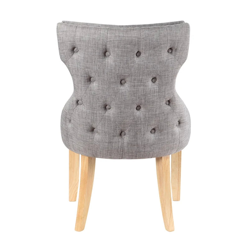 Contemporary Tufted Wingback Dining Side Chairs, Set of 2