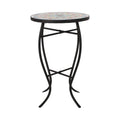 Indoor Side Table with Tile Mosaic Top, Powder-Coated Metal Frame