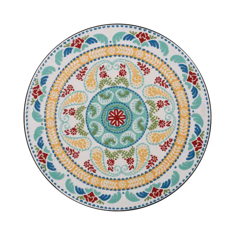 Indoor Side Table with Tile Mosaic Top, Powder-Coated Metal Frame