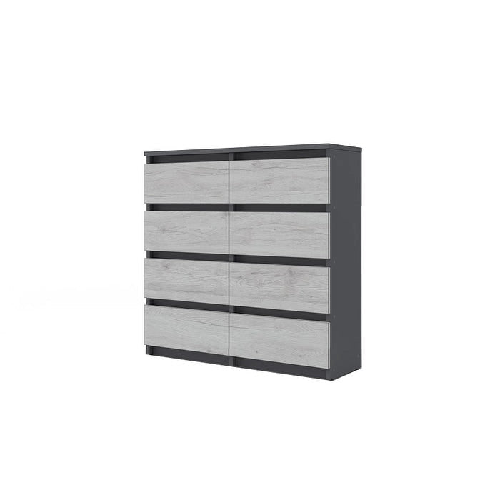 Contemporary 8-Drawer Dresser, Laminated Chipboard