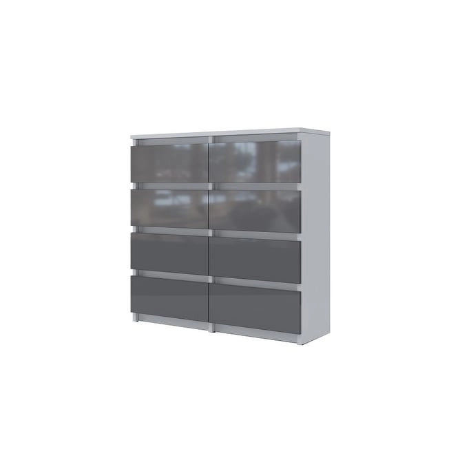 Contemporary 8-Drawer Dresser, Laminated Chipboard