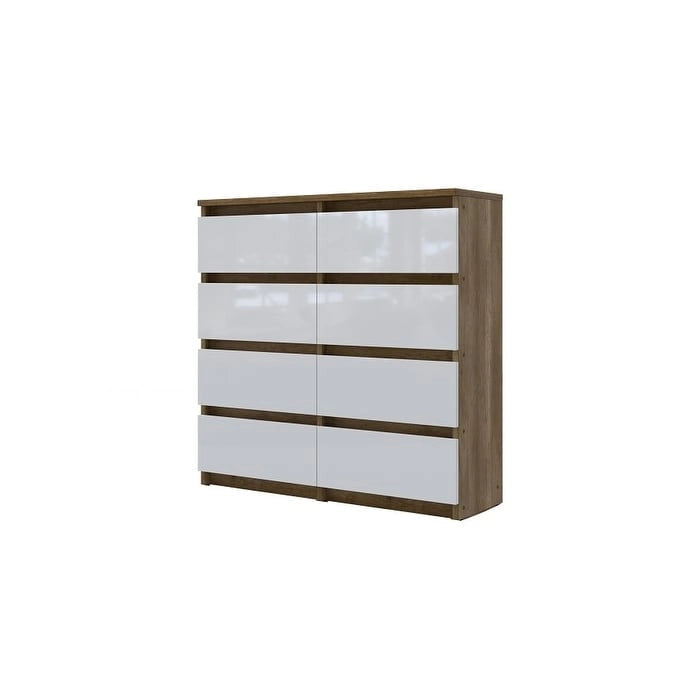 Contemporary 8-Drawer Dresser, Laminated Chipboard