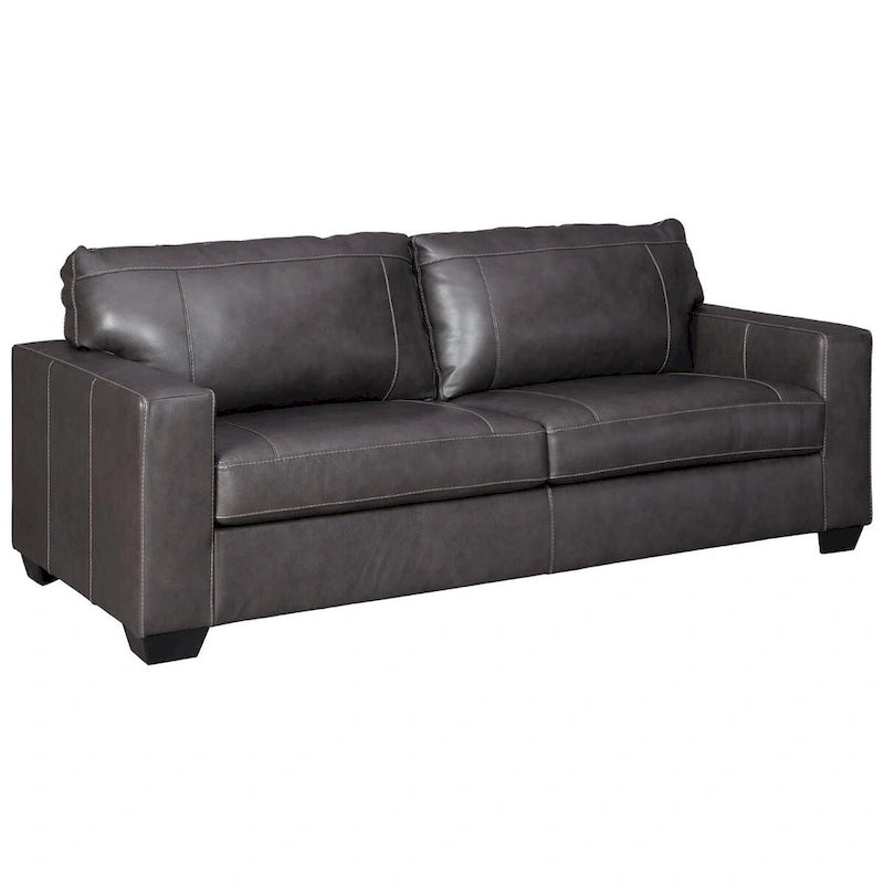 Contemporary Leather Sofa with Platform Foundation