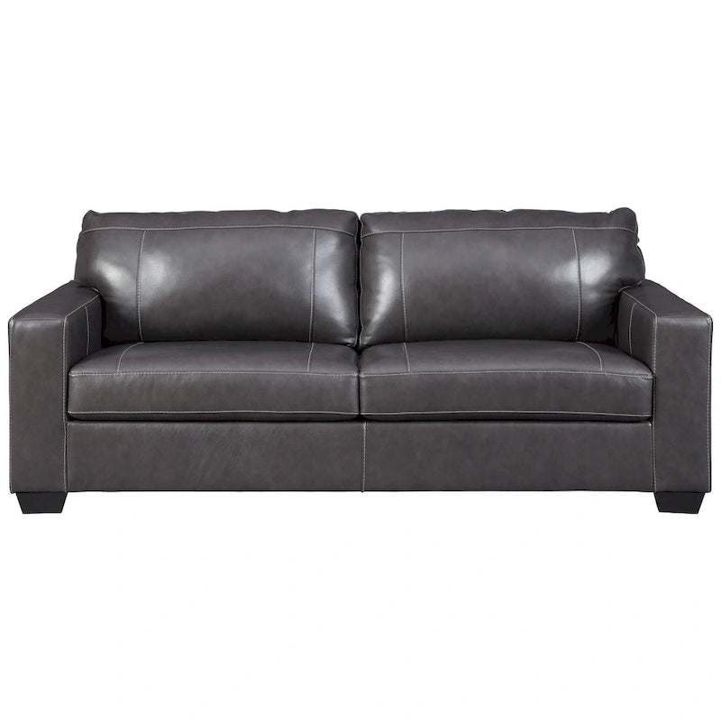 Contemporary Leather Sofa with Platform Foundation