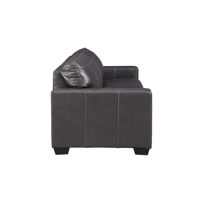 Contemporary Leather Sofa with Platform Foundation