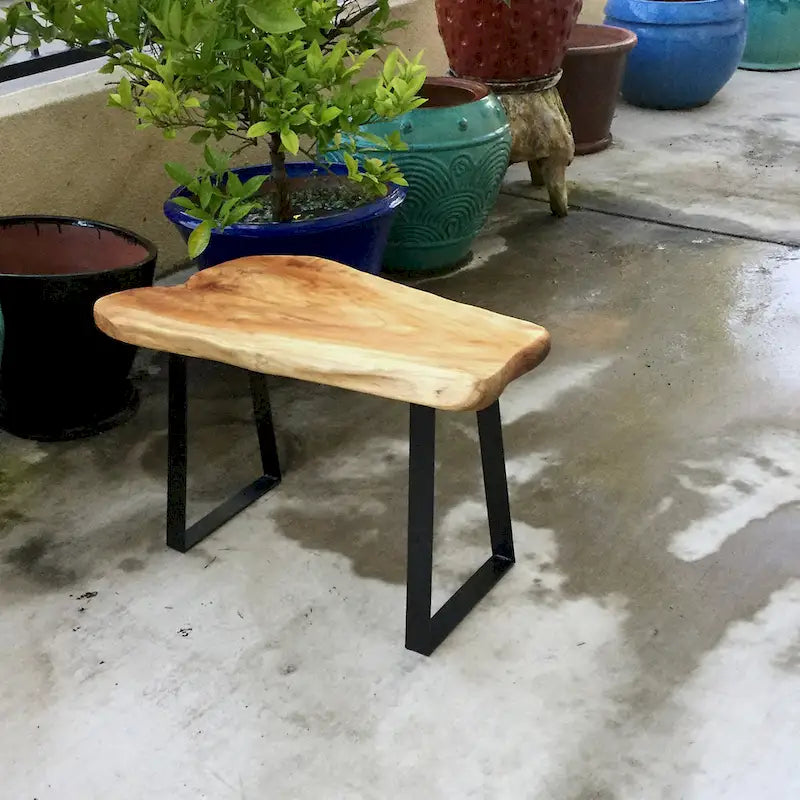 Set of 2 Flat Iron Trapezoid Metal Table Legs for Furniture - 6.7x11x15.5