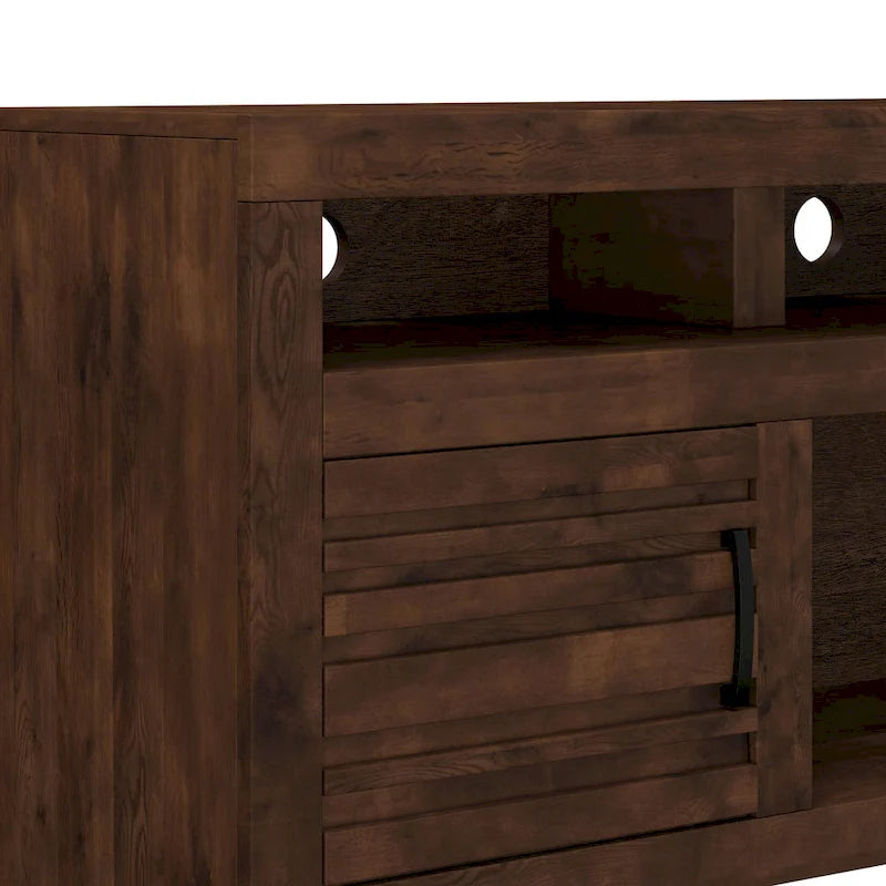 72"-TV-Standkonsole für Fernseher bis 85", Whisky-Finish, keine Montage erforderlich