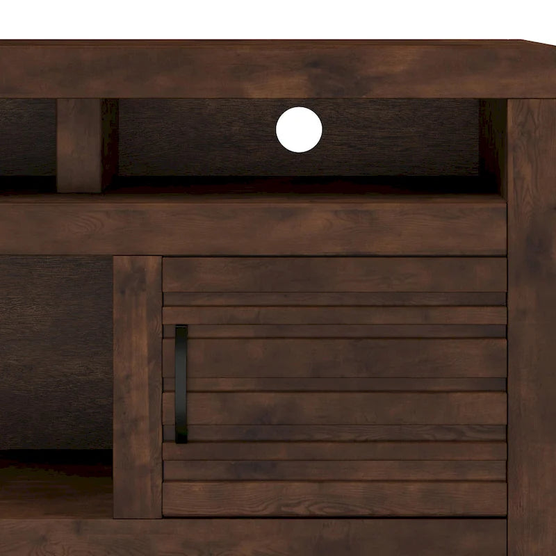 72"-TV-Standkonsole für Fernseher bis 85", Whisky-Finish, keine Montage erforderlich