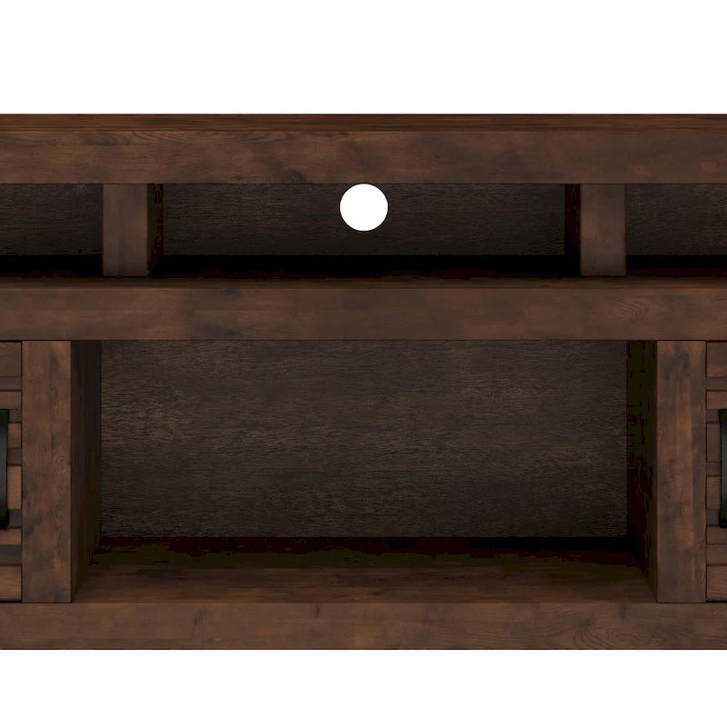 72"-TV-Standkonsole für Fernseher bis 85", Whisky-Finish, keine Montage erforderlich