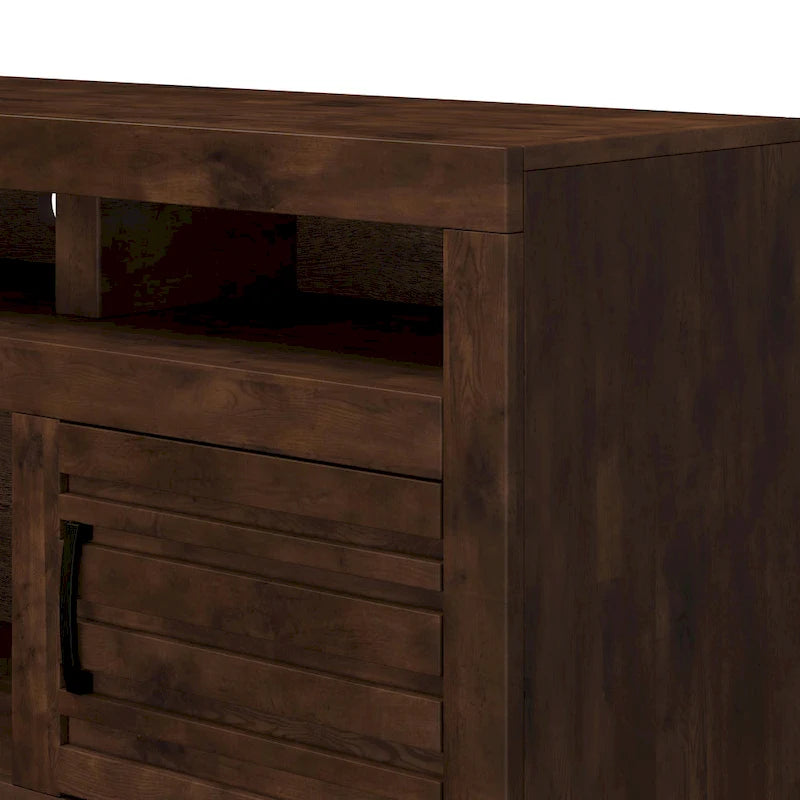 72"-TV-Standkonsole für Fernseher bis 85", Whisky-Finish, keine Montage erforderlich