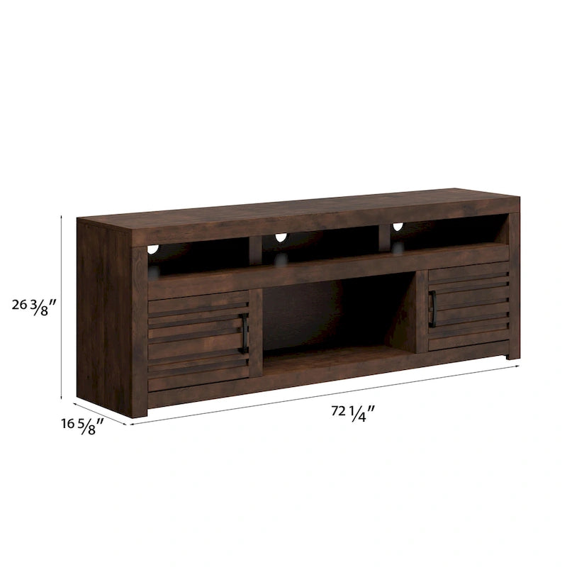 72"-TV-Standkonsole für Fernseher bis 85", Whisky-Finish, keine Montage erforderlich