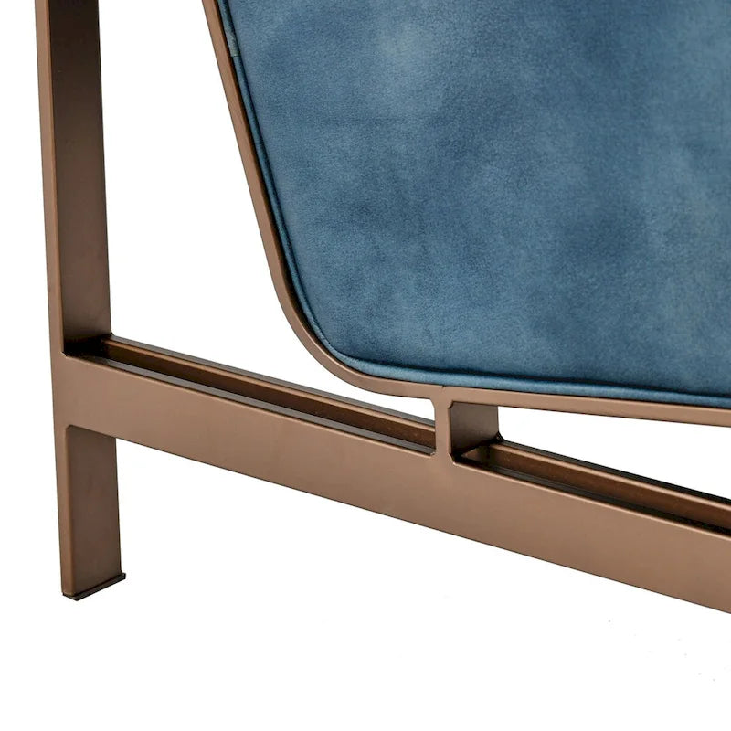Leather Club Chair with Brass Frame