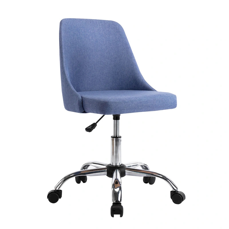Fabric Upholstered Midback Swivel Office Chair with Chrome Base